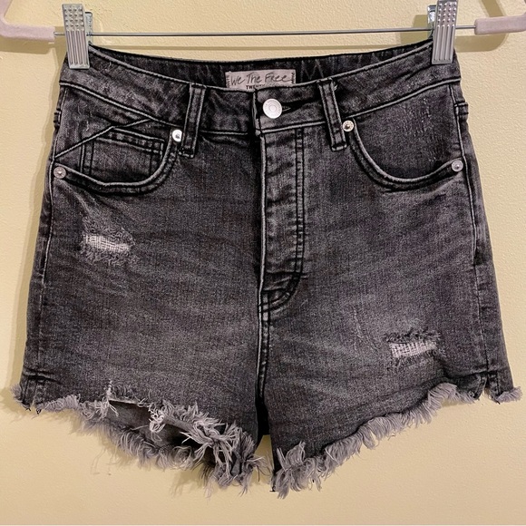 Free People CRVY Vintage High-Rise Jean Shorts Size 26 - Picture 3 of 4